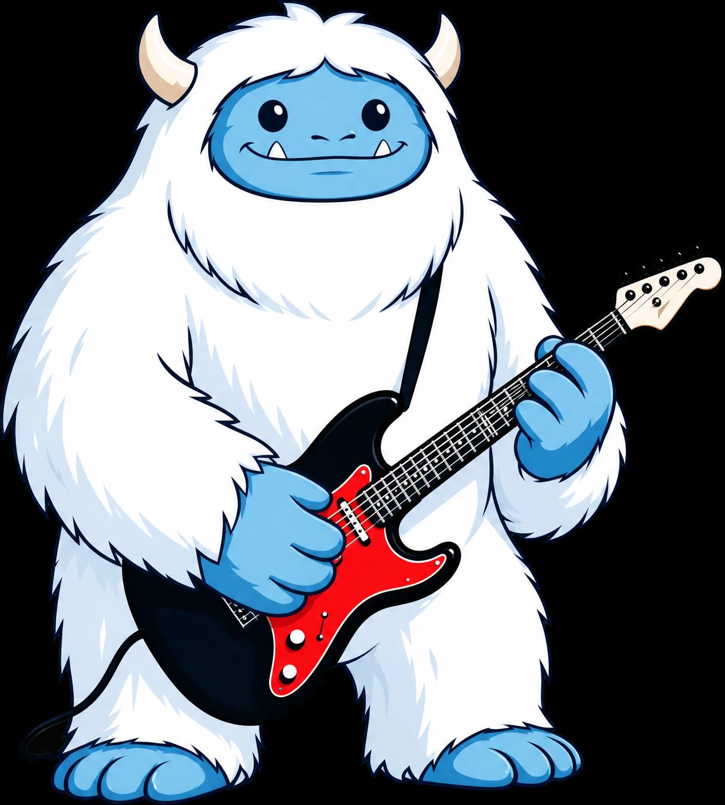 The Hard Rock Ice yeti, playing an electric guitar